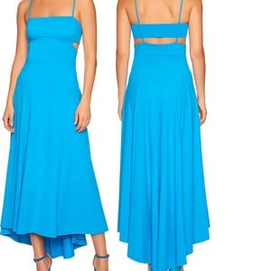 Susana Monaco Back Cutout High Low Dress in Aquamarine Size S NEW